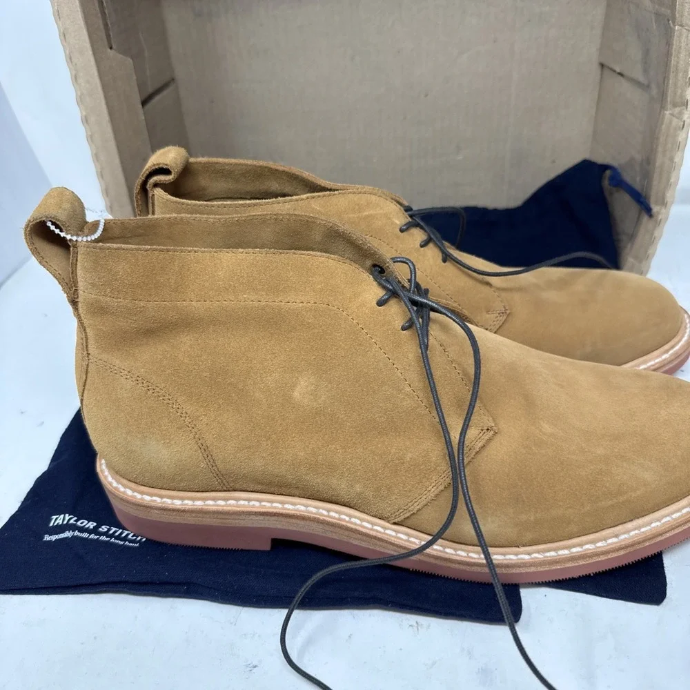 Mens 12 Taylor Stitch Unlined Chukka Boot Butterscotch Ankle Vibram Leather